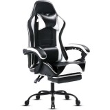 Cumpara ieftin Scaun de Gaming Mercaton cu Perna Lombara si Suport pentru Picioare, Unghi 155&deg;, Cadru Aluminiu, Maxim 150 Kg, 64&amp;#215;116-123 cm, Negru