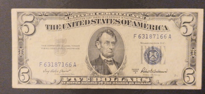 5 dolari 1953 Silver