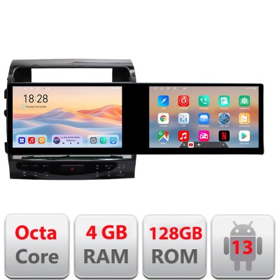Navigatie Toyota Land Cruiser V8 L200 2009-2020 Lenovo Incell 1K 10.5 inch 8 core 4+64 carplay android auto radio internet kit-381-type-b+EDT-E211-RK+ foto