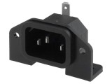 Conector alimentare AC BULGIN, 10A, 250VAC, IEC 60320, THT