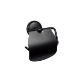 Cumpara ieftin Suport din metal pentru hartie igienica, prindere cu adeziv, 203SMY, negru mat, negru mat, 120 mm