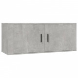 Dulap TV montat pe perete, gri beton, 100x34,5x40 cm