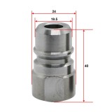Furtun profesional desfundat tevi canalizare burlane toalete - Cupla rapida PA &Eacute;&cedil;19.5 mm L=40 mm - 15 m - Curatare