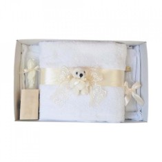 Trusou botez dantela ivory si ursulet Denikos&reg; 438