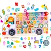 Placa logaritmica multifunctionala Montessori cu figurine, masinute, forme geometrice, joc de pescuit si, Oem