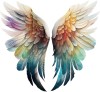 Sticker decorativ, Aripi, Gri, 64 cm, 8309ST-6, Oem
