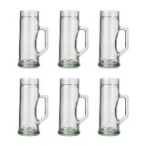 Bierglas, Bierkrug, Ma&szlig;krug, Bierseidel 6er Set Biergl&auml;ser, Premium, Glatt - 0,5 Liter