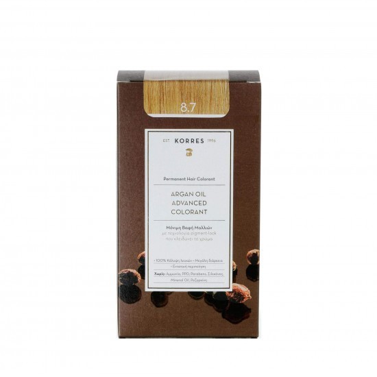 Vopsea permanentă avansată cu ulei de argan KORRES - 8.7 Caramel