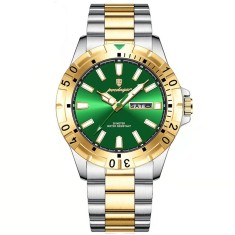 Poedagar Ceas barbatesc de mana Quartz Casual Fashion Analog Argintiu Verde