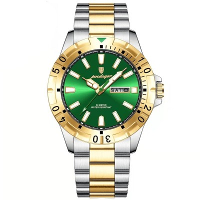 Poedagar Ceas barbatesc de mana Quartz Casual Fashion Analog Argintiu Verde foto