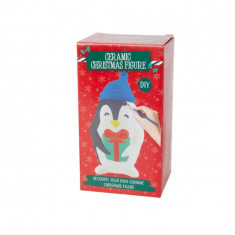 Figurine din ipsos cu acuarele si pensula 10 cm-Tip Pinguin