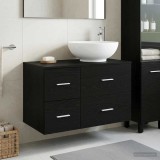 Cumpara ieftin Set dulap baie 2 buc. Stejar Negru 79,5 x 44,5 x 80 cm