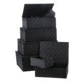 Cumpara ieftin Set 7 cutii cu capac depozitare polietilena neagra 23 x 16 x 9,5, 37 x 27,5 x 12, 40 x 30 x 14, 43 x 34,5 x 15,5, 47 x 38 x 17,5, 50 x 40,5 x 19,5 cm