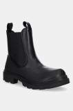 Ecco ghete chelsea de piele Grainer Chelsea culoarea negru, cu toc plat, 214793-51052