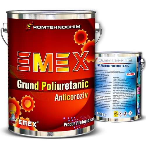 Pachet Grund Poliuretanic Anticoroziv &ldquo;Emex&rdquo; - Galben - Bid. 20 Kg + Intaritor - Bid. 3 Kg