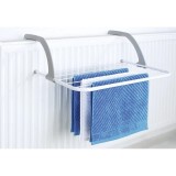 Uscator de rufe, din metal, prindere pe calrifer sau balcon, suprafata de uscare 3m, greutatea maxima suportata 5kg, alb