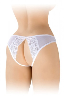 Bikini Crotchless Christine, Alb, S-L foto