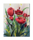 Cumpara ieftin Tablou cu maci pictat manual, 50x40cm acril pe panza 3D, Kenny Varniote