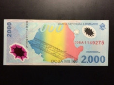 2000 Lei 1999 Romania, UNC, Eclipsa Totala de Soare foto