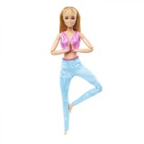 PAPUSA BARBIE MADE TO MOVE BLONDA CU TOP ROZ, Mattel
