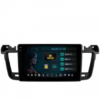 Navigatie 2K Peugeot 508 (2010-2018) 8GB RAM Android 13 Octacore Slot Sim 4G DSP GPS Wi-FI Carplay Android Auto USB Bluetooth Waze Touchscreen 9.5 Inc foto