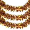 Ghirlandă Decorativă Crăciun, Tinsel, Lungime 3m, Lățime 8cm, Culoare Roșu Auriu, Material Plastic, Oem