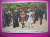 HOPCT 6349 INAUGURARE MONUMENT CARDINAL MERCIER -1935-REGINA ASTRID-FAMILIA REGALA BELGIA-CROMO LITHO-CIOCOLATA COTE D&#039;OR, Necirculata, Printata