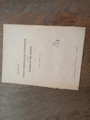 CATEVA OBSERVATIUNI ETNOGRAFICE ASUPTA RUDARILOR DIN MUSCEL 1934 foto