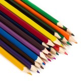 Set 50 de Creioane colorate, forma hexagonala, multicolor