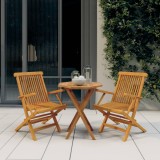 Set mobilier de grădină, 3 piese, lemn masiv de tec