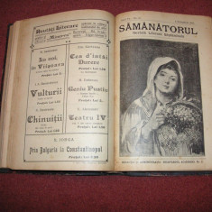 Revista literara SAMANATORUL pe anul 1907(an VII complet)- 1090 pag. in 2 volume