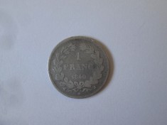 Rara! Franta 1 Franc 1840 A(Paris) argint Louis Philippe I