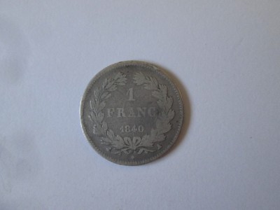 Rara! Franta 1 Franc 1840 A(Paris) argint Louis Philippe I foto
