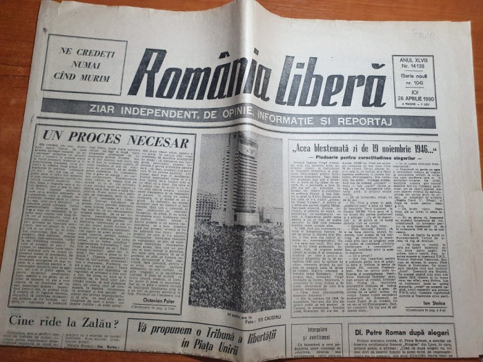 romania libera 26 aprilie 1990-articolul &quot; cine rade la zalau ? &quot;