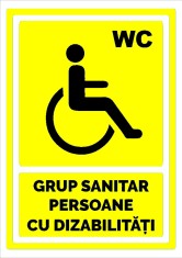 Indicator galben pentru grup sanitar persoane cu dizabilitati foto