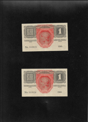 Set Austria 2 x 1 krone korona 1916 consecutive foto