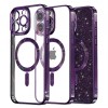Husa MagSafe pentru Apple iPhone 13 Pro Max, Techsuit, Luxury Glitter, Mov Inchis