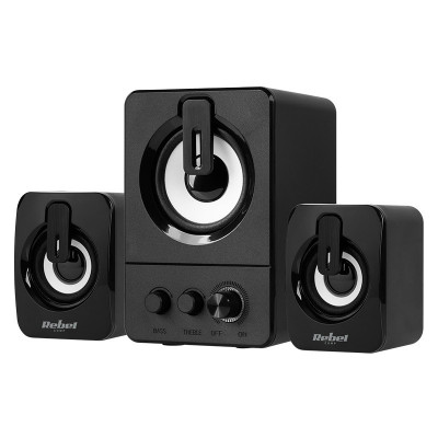 Boxe PC 2.1 5W subwoofer 2x3W difuzoare alimentare USB 5V control volum bas inalte CS-50 REBEL foto