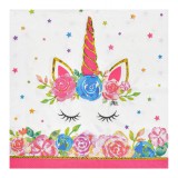 șervețele de Masă, Model Unicorn, 2 Straturi, Set 12 Bucăți, Multicolor, 33x33cm