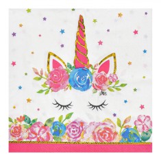 ?erve?ele de Masa, Model Unicorn, 2 Straturi, Set 12 Buca?i, Multicolor, 33x33cm foto