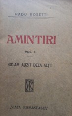 Radu Rosetti - Amintiri, vol. I foto
