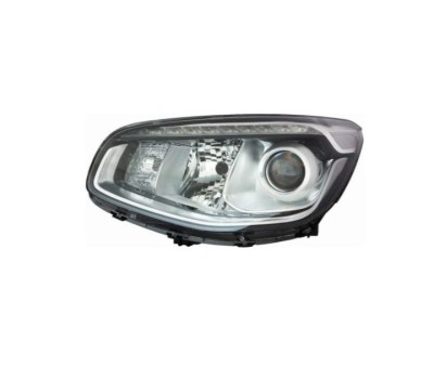Far KIA SOUL (AM), 2016-12.2019, partea stanga, DEPO, cu lentile; cu &amp;amp;quot;lumina timp de zi&amp;amp;quot; tip LED; H7+PY21W; electric; negru; cu motor; halo foto