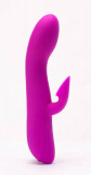 Vibrator Rabbit Cu Functie Aspiratie Desirable Flirt Massage, Roz, 20.5 cm