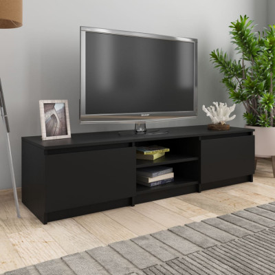 Comodă TV, negru, 140 x 40 x 35,5 cm, PAL foto