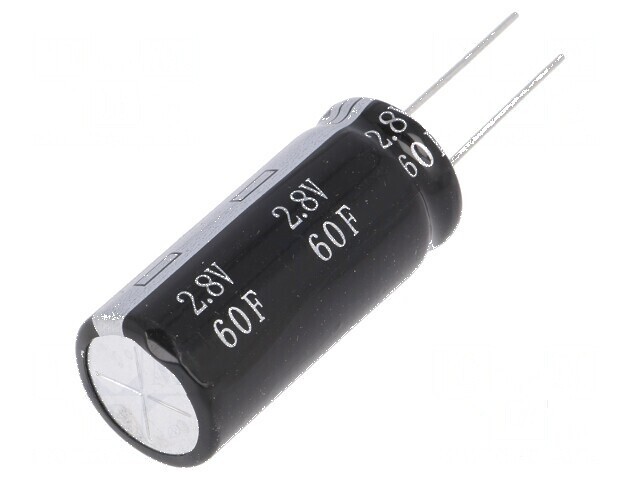 Supercondensator THT 60F 2.8V 15m&Omega; &Oslash;18x41mm -40&divide;65&deg;C