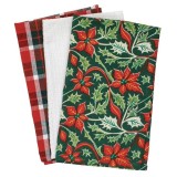 Prosoape de Bucatarie de Craciun Verde Rosu Alb 60x35cm - 3buc