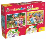 Puzzle de podea 2 in 1 Cocomelon Lisciani, Plimbare In Natura, Maxi, 2 x 12 piese