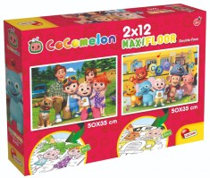 Puzzle de podea 2 in 1 Cocomelon Lisciani, Plimbare In Natura, Maxi, 2 x 12 piese