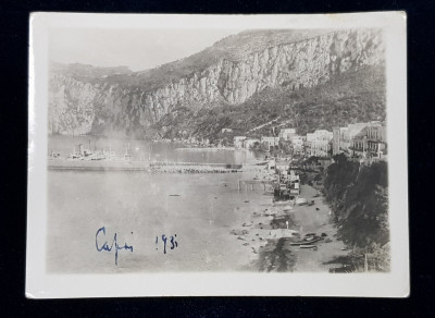 DUNAREA LA CAZANE , FOTOGRAFIE MONOCROMA, PE HARTIE LUCIOASA , DATATA PE FATA 1931 foto