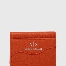 Armani Exchange portofel femei, culoarea portocaliu